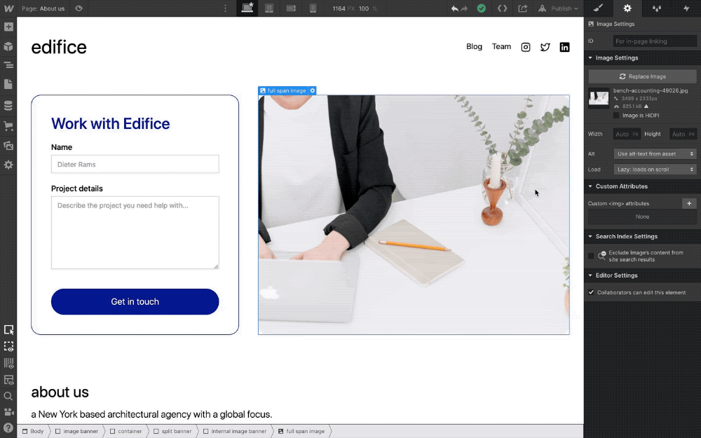 A computer screen shot of a person working at a desk