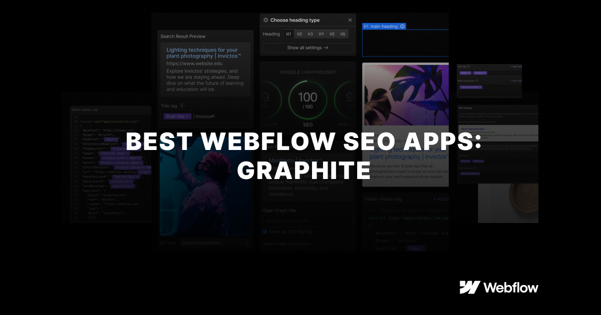 Graphite for Webflow SEO hero